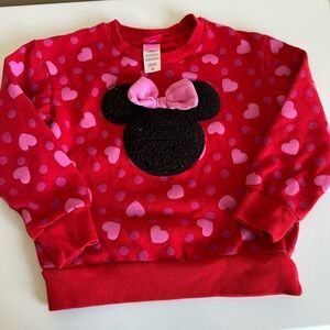 Red and Pink Kids Sweatshirt with Minnie Mouse Design